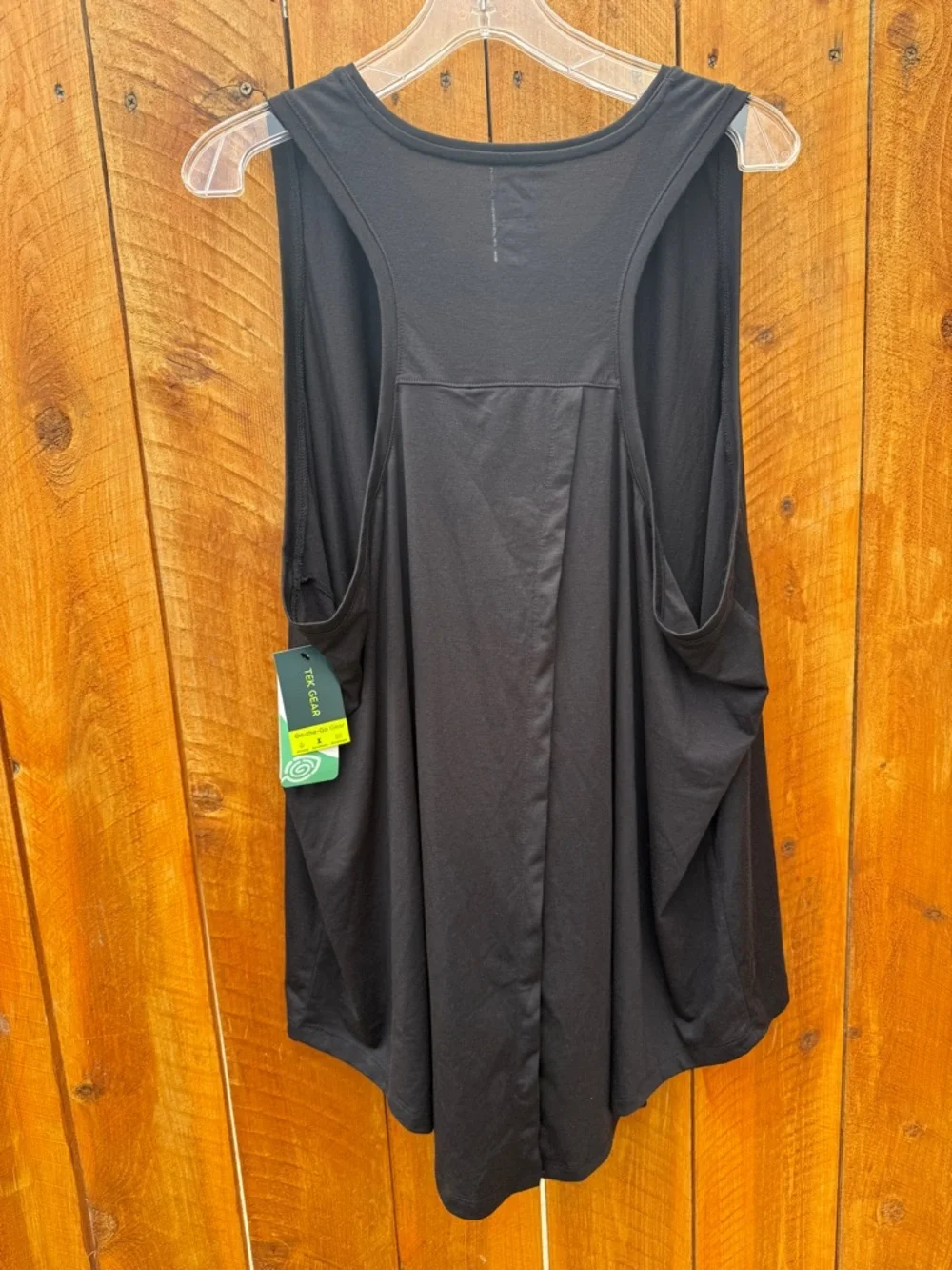 Pair of Tek Gear Black Hi-Low Racerback Open Split Back Active Tank Top - 3X - Picture 3 of 9